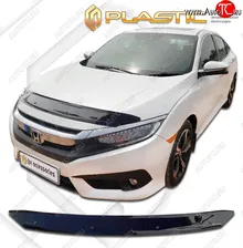Дефлектор капота (Япония) CA-Plastic Honda Civic FK7 (2017-2019) (classic черный, без надписи)